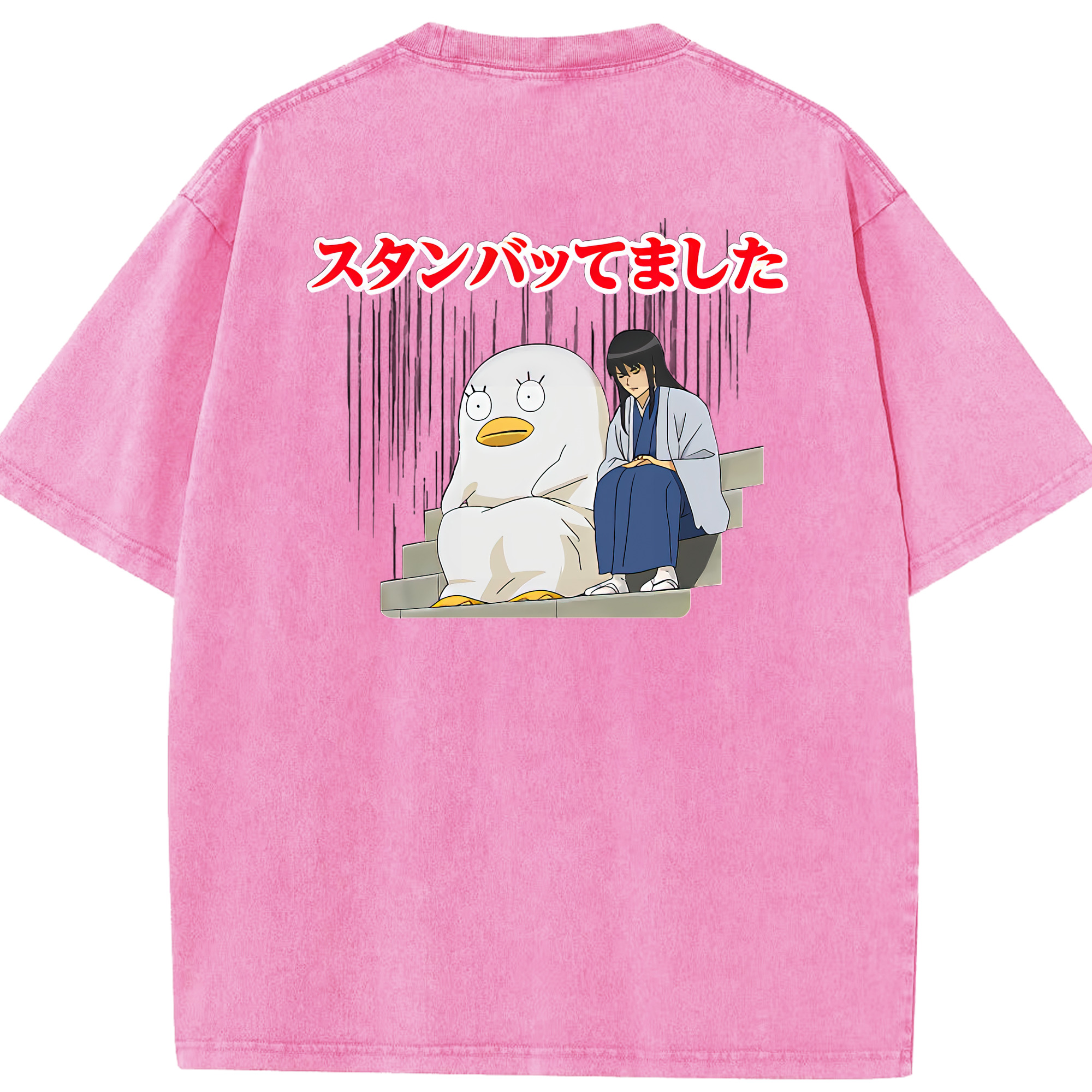 （画像用） ぎんたま 坂田銀時（さかたぎんとき） 神楽 志村新八（しむら しんぱち） GINTAMA Sakata Gintoki Kagura Shimura Shinpachi 綿100% ヴィンテージ風 半袖Tシャツ（背面プリント）